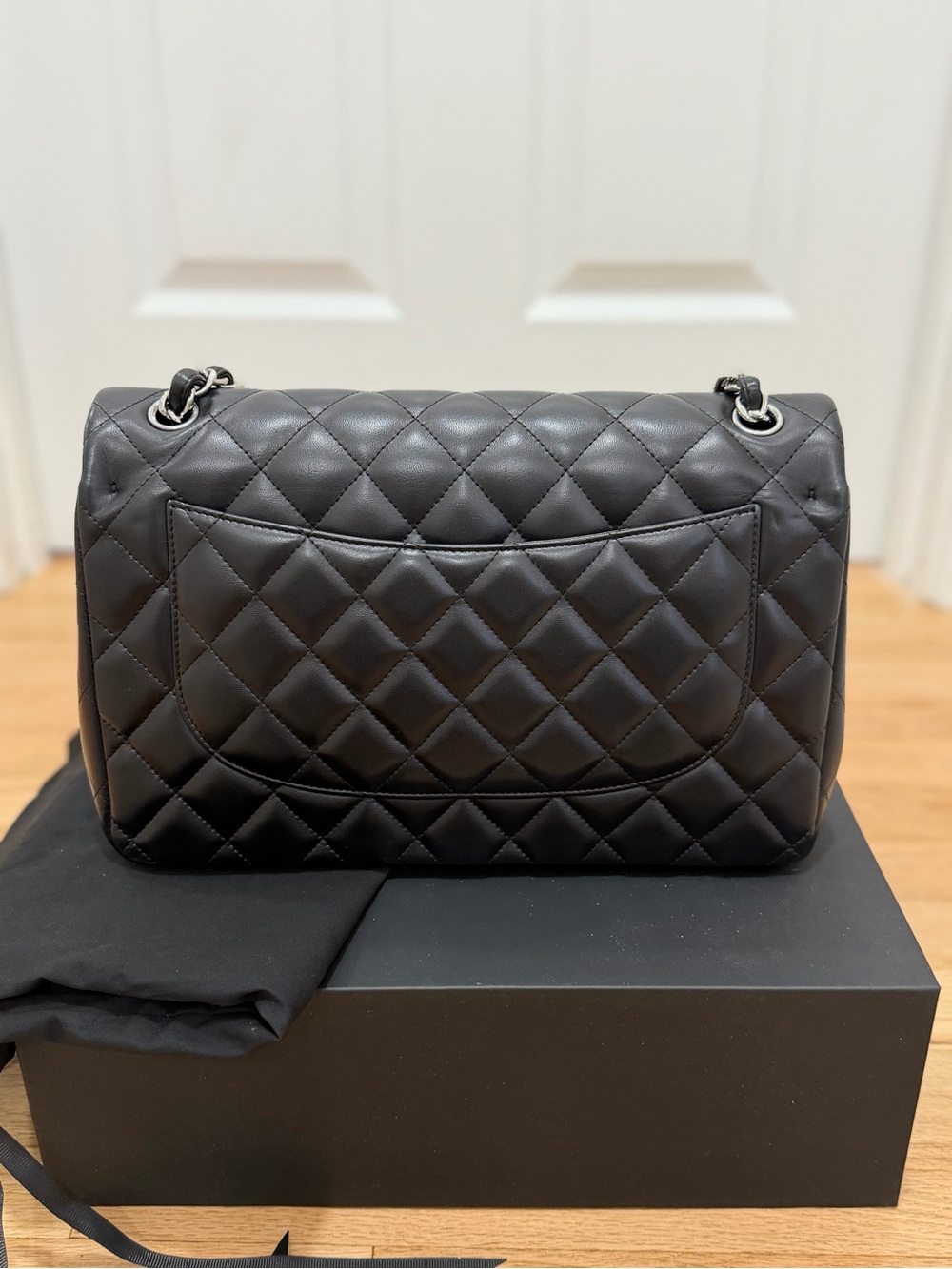 Chanel Lambskin Quilted Maxi Double Flap with Silver Hardware - Picture 2 of 12